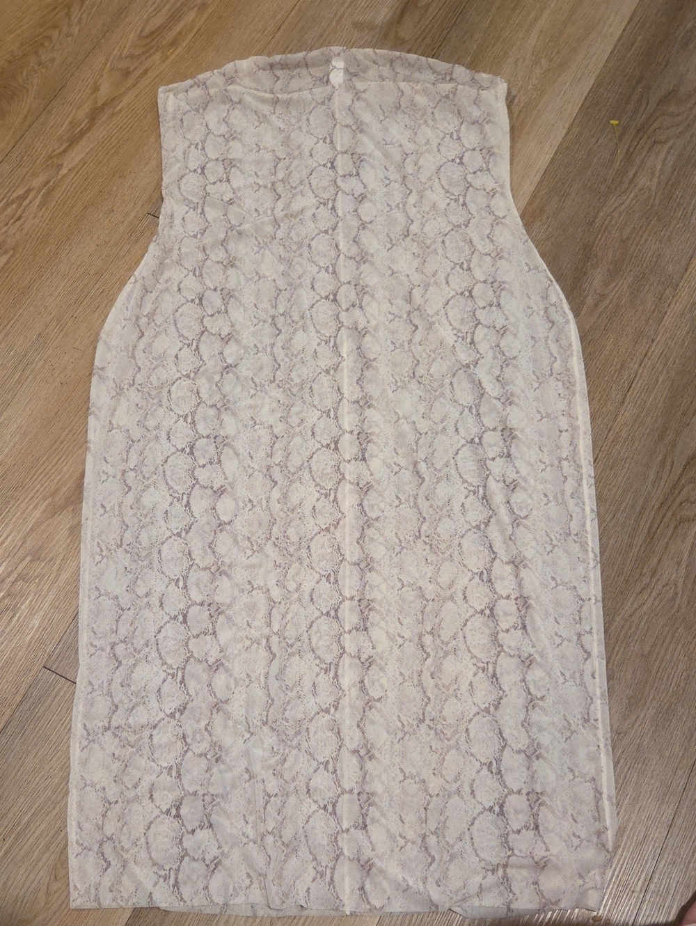 Strapless Lace Overlay Bodycon Dress in Light Beige